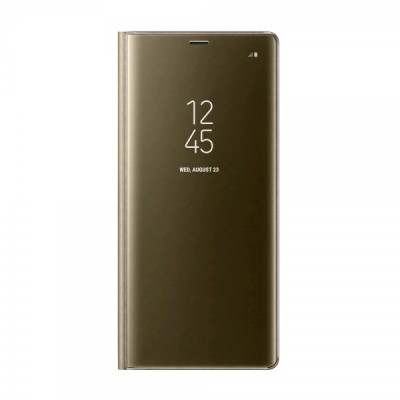 Кожени калъфи Кожени калъфи за Samsung  Калъф тефтер огледален CLEAR VIEW за Samsung Galaxy S7 Edge G935 златист